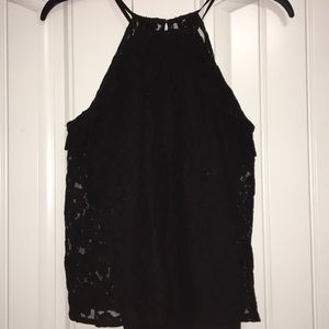 Black Lace Spaghetti Strapped Top